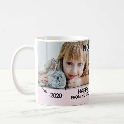 今と時に写真育つ女の子の父の日 コーヒーマグカップ (左)