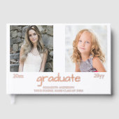 今と次の2つの写真卒業パーティー ゲストブック (正面)