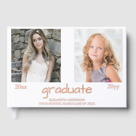 今と次の2つの写真卒業パーティー ゲストブック