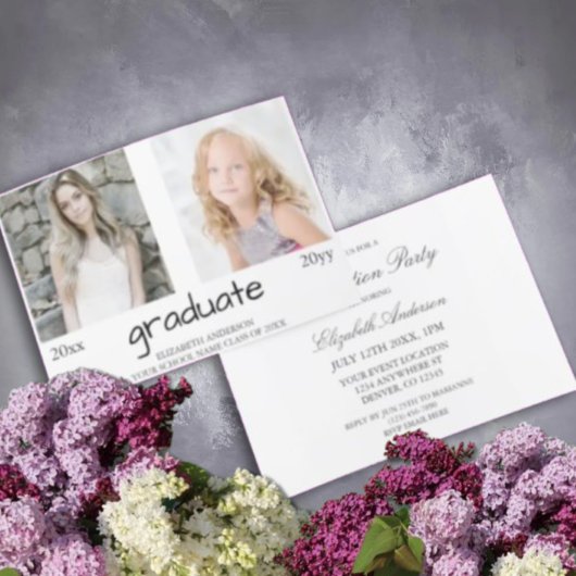 今と次の2つの写真卒業パーティー 招待状