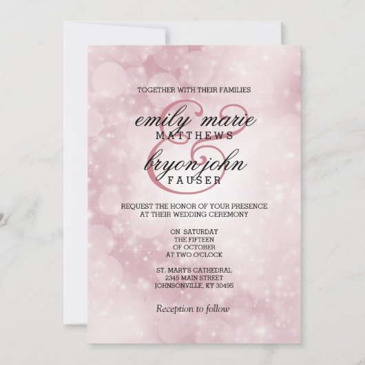 今と永遠に埃っぽいバラ結婚式招待状 招待状 (裏面)