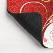 今と永遠のロマンチックな引用文ハート マウスパッド (コーナー)