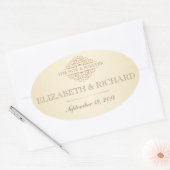 今と永遠のヴィンテージ結婚式のラベル 楕円形シール (封筒)