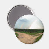 「今どっち?」 十字路にダブルレインボー… マグネット (正面/裏面)