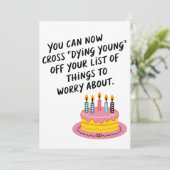 今なら「若くして死ぬ」なんて冗談で済ませられる　老齢 誕生日 招待状 (スタンド正面)