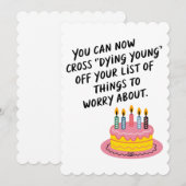 今なら「若くして死ぬ」なんて 馬鹿げた 老年 誕生日を 克服できる 招待状 (正面/裏面)