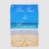 今のところずっと |砂のハートビーチ ゴルフタオル (正面)