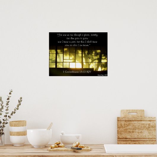 「今のところ、ガラスを暗く透かして見える」ポスター ポスター (キッチン)