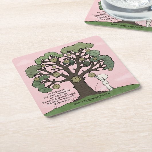 今のような時間はない スクエアペーパーコースター (アングル)