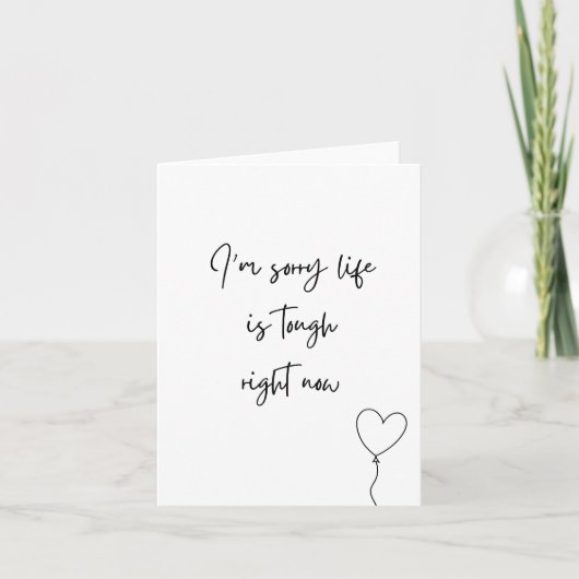 今のカードは人生が辛くてごめんなさい サンキューカード (正面)