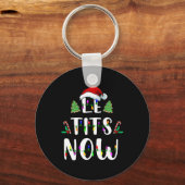 今のクリスマスそれを雪の醜いおもしろいパーティー キーホルダー (正面)