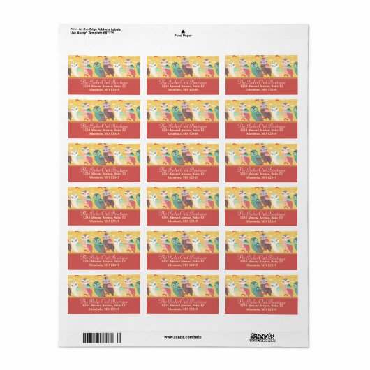 今のフクロウは？カスタム住所 シール (フルシート)