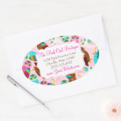 今のフクロウは？ 楕円形シール (封筒)