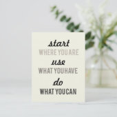 今の場所から始やる気を起こさせるめる ポストカード (スタンド正面)