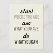 今の場所から始やる気を起こさせるめる ポストカード (正面)