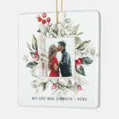 今の季節結婚した | 1stクリスマスフォト セラミックオーナメント (左)