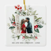 今の季節結婚した | 1stクリスマスフォト セラミックオーナメント (正面)