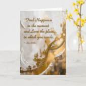 今の幸せを見つける…リーヒラー引用文 カード (黄色い花)