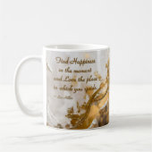 今の幸せを見つける…リーヒラー引用文 コーヒーマグカップ (左)