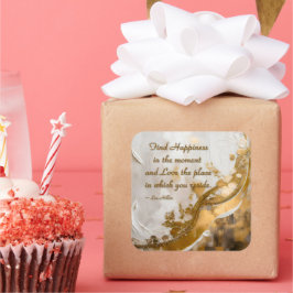 今の幸せを見つける…リーヒラー引用文 スクエアシール