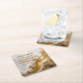 今の幸せを見つける…リーヒラー引用文 スクエアペーパーコースター (インサイチュ)