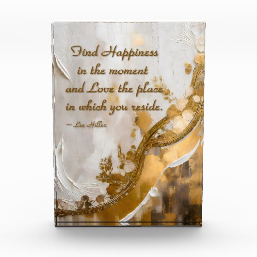 今の幸せを見つける…リーヒラー引用文 フォトブロック (正面)