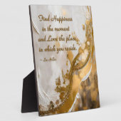 今の幸せを見つける…リーヒラー引用文 フォトプラーク (側面)