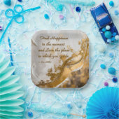 今の幸せを見つける…リーヒラー引用文 ペーパープレート (パーティー)