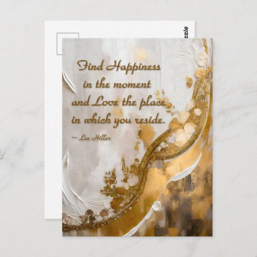 今の幸せを見つける…リーヒラー引用文 ポストカード (正面/裏面)