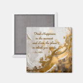 今の幸せを見つける…リーヒラー引用文 マグネット (正面/裏面)