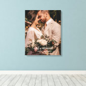 今の瞬間 |新素朴婚カスタムウェディング写真 キャンバスプリント (インサイチュ (ウッドフロア))