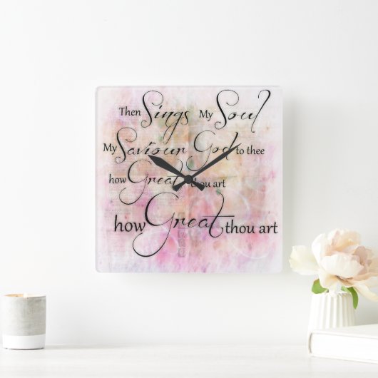 今の素晴らし姿 スクエア壁時計 (ホーム)