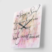 今の素晴らし姿 スクエア壁時計 (傾斜)