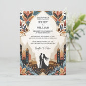 今の華美レトロアラビア語エキゾチックはっきりしたダマスクウェディング 招待状 (スタンド正面)