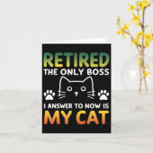 今の退職したボスは猫1 カード (黄色い花)