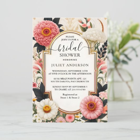 今はアクリル系アジア濃厚な韓国ブライダルシャワー 招待状 (スタンド正面)