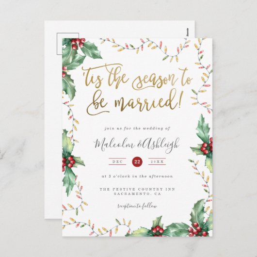 「今はクリスマス結婚したの季節だ結婚 シーズンポストカード (正面/裏面)