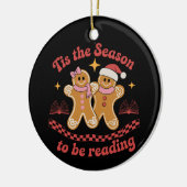 今はクリスマス読学校の季節だ セラミックオーナメント (左)