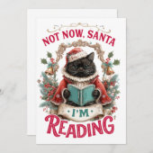 今はダメよサンタ、私は本を読んでいるの シーズンカード (正面/裏面)