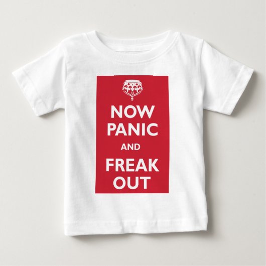 今はパニックに陥り慌てる ベビーTシャツ (正面)