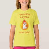今はピザを猫と一緒にスローガンにするのが怒当然である Tシャツ (正面)