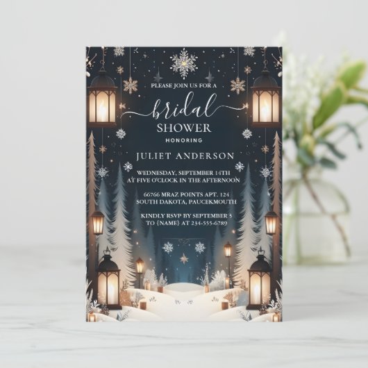 今はフォレストスターズスノースウィーンブライトウィンターブライダルシャワー 招待状 (スタンド正面)