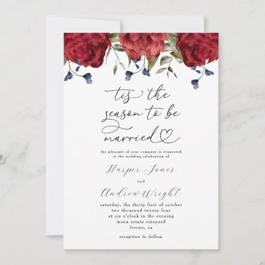 今はフローラの季節結婚しただ結婚 招待状 (正面)