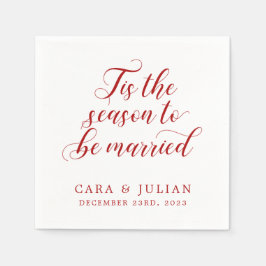 今は冬の結婚式結婚したの季節だ スタンダードカクテルナプキン