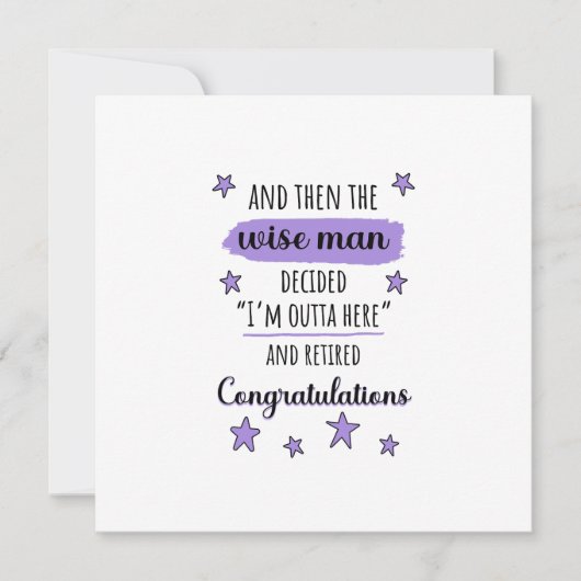 今は外出中だ» おもしろい退職 招待状 (正面)