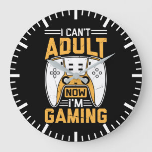 今は大人になれない、ゲーム中おもしろい- Video Gamer ラージ壁時計