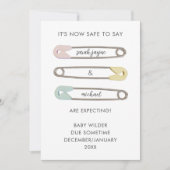 今は安全ピン妊娠を期待して言うことができる 案内状 (正面)