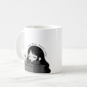 今は寝る+あとでパニックちびキャラ可愛いイラスト コーヒーマグカップ (正面左)