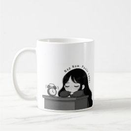 今は寝る+あとでパニックちびキャラ可愛いイラスト コーヒーマグカップ