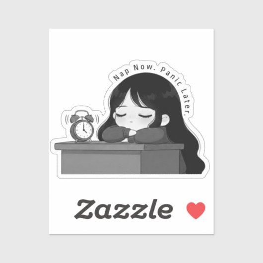 今は寝る。後でパニック。わかるわかるちび女子イラスト シール (シート)